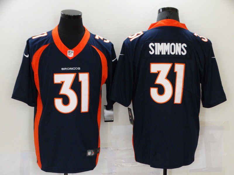 Men Denver Broncos #31 Simmons Blue Nike Vapor Untouchable Limited 2021 NFL Jersey